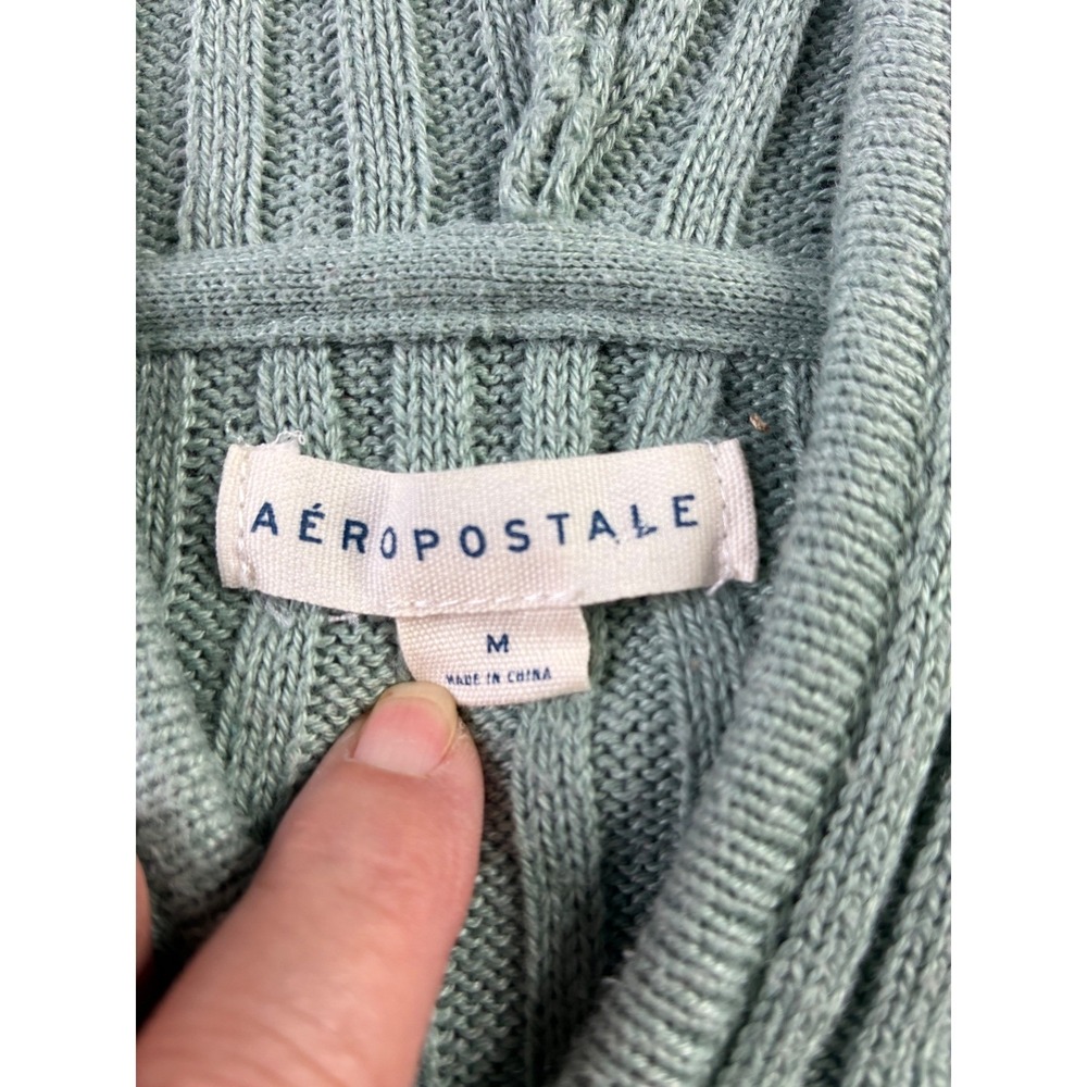Aeropostale Ribbed Knit Babydoll Zip Up Hoodie Y2K Bella Swan Coquette Womens M - Picture 3 of 9